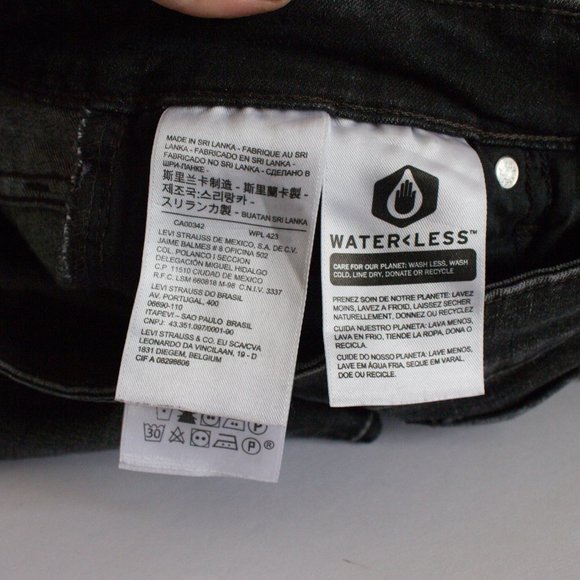 Levis 28x30 721 High Rise Skinny Black/Gray Jeans Dark Wash Soft Jeans - Picture 8 of 11